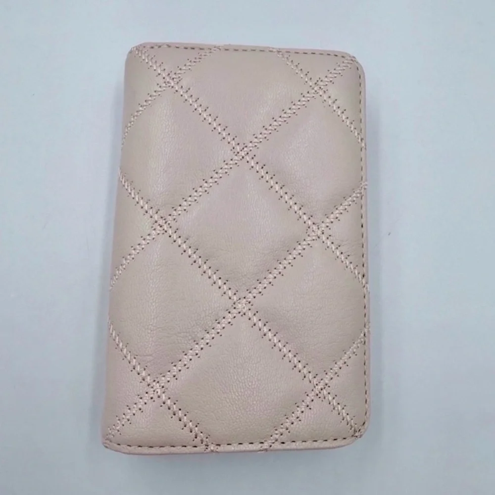Tory Burch Quilted Willa Leather Wallet Soft Pink NWT